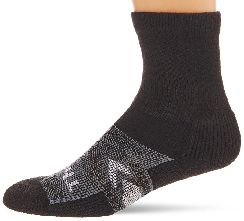 Thorlos Unisex Adult's 12 Hour Shift Thick Padded Crew Work Socks, Black/Grey Large - Image 1